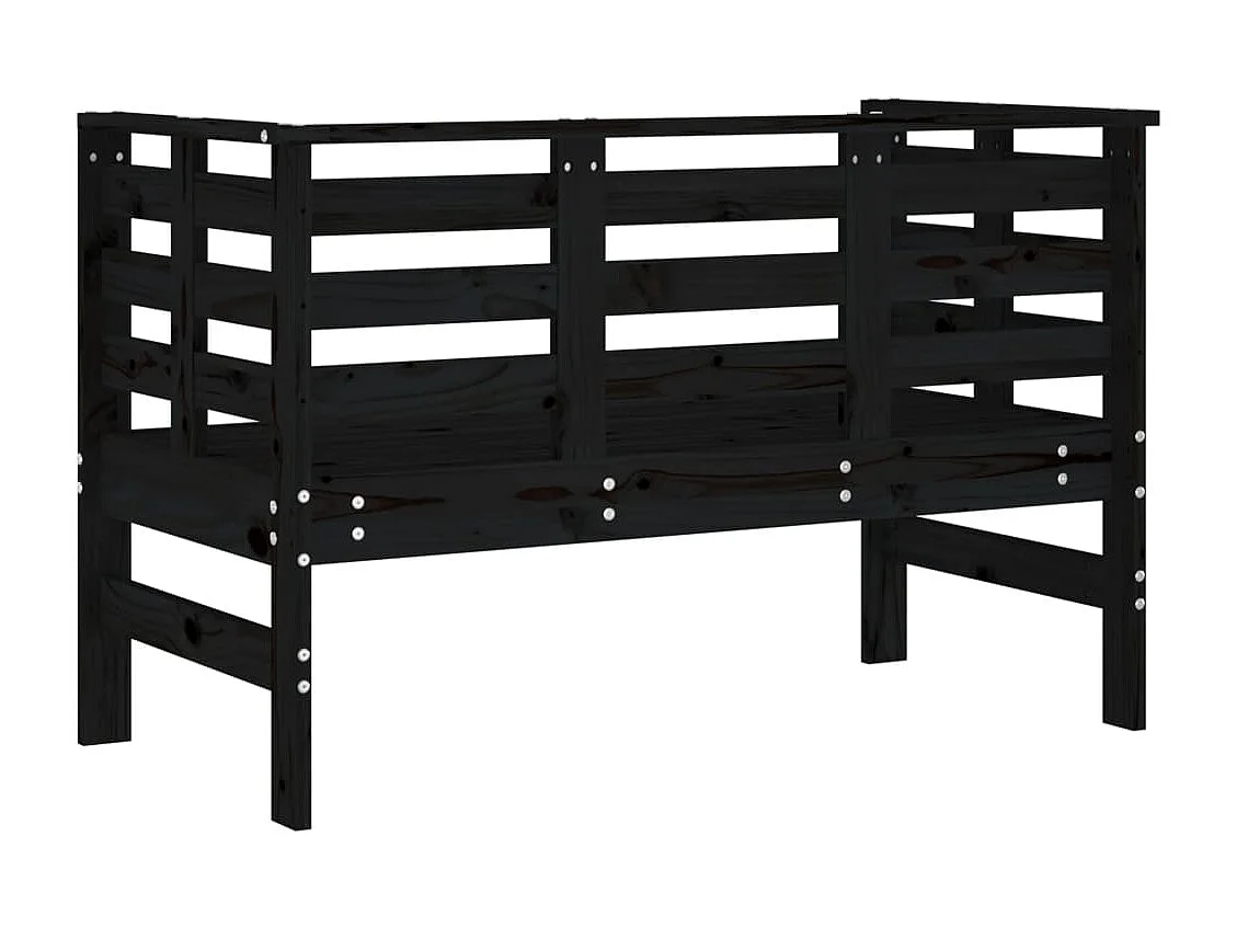 Banc de jardin noir 111,5x53x71 bois massif de pin