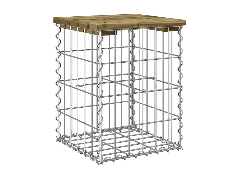 Banc de jardin design gabion 33x31x42 bois de pin imprégné