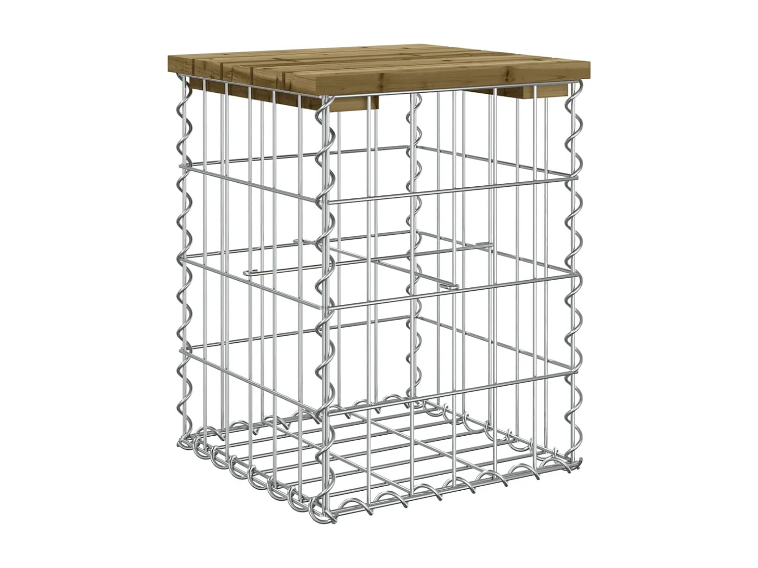 Banc de jardin design gabion 33x31x42 bois de pin imprégné