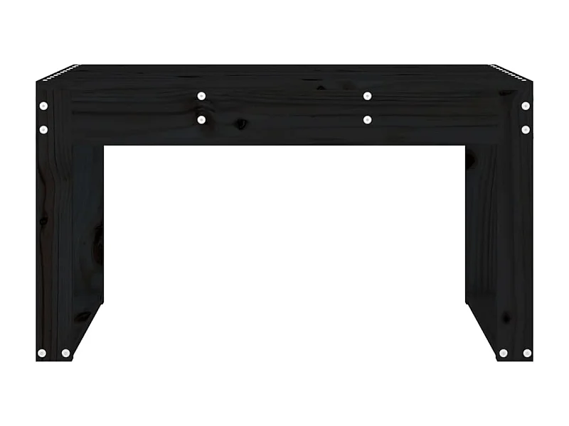 Banc de jardin noir 80x38x45 bois massif de pin