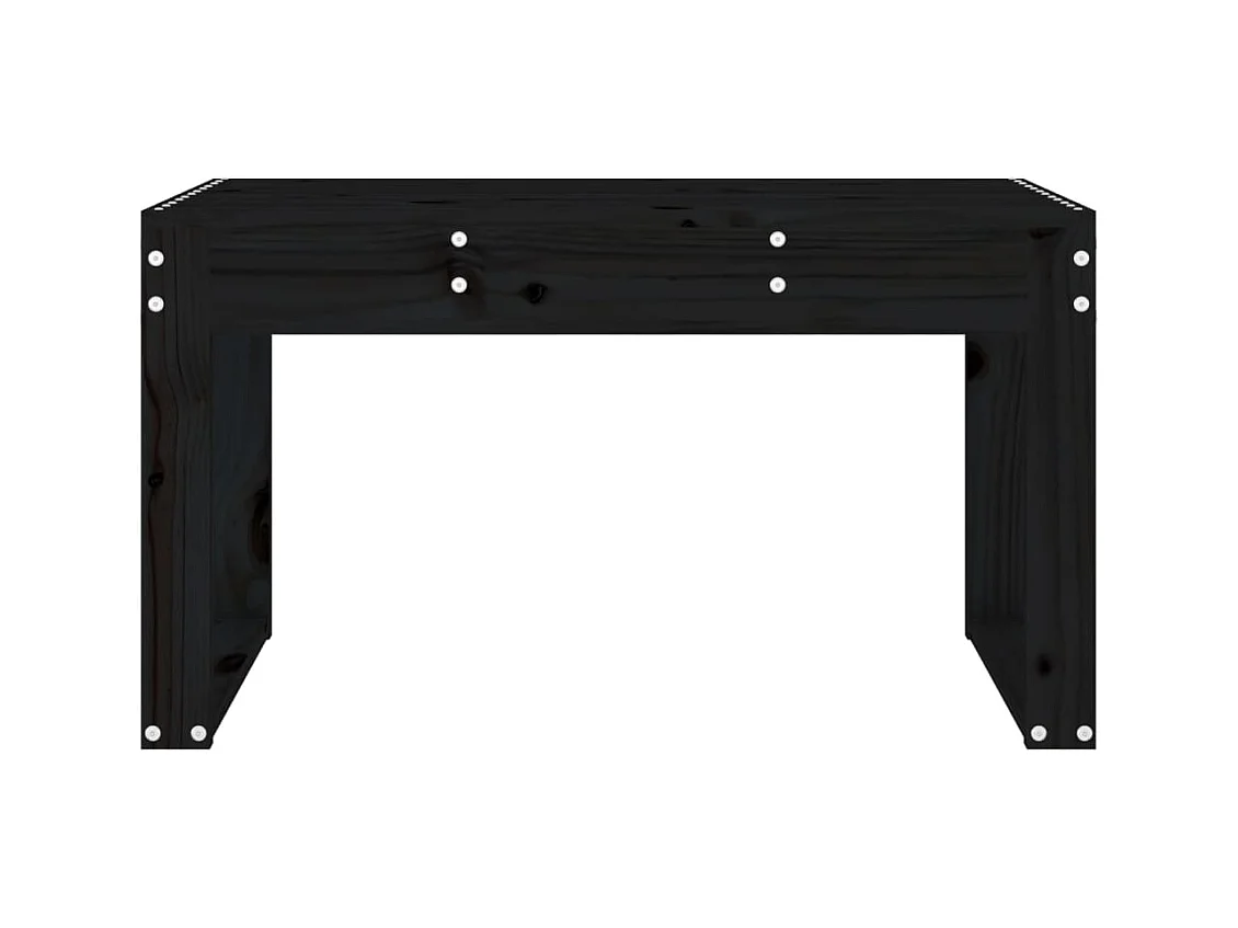 Banc de jardin noir 80x38x45 bois massif de pin
