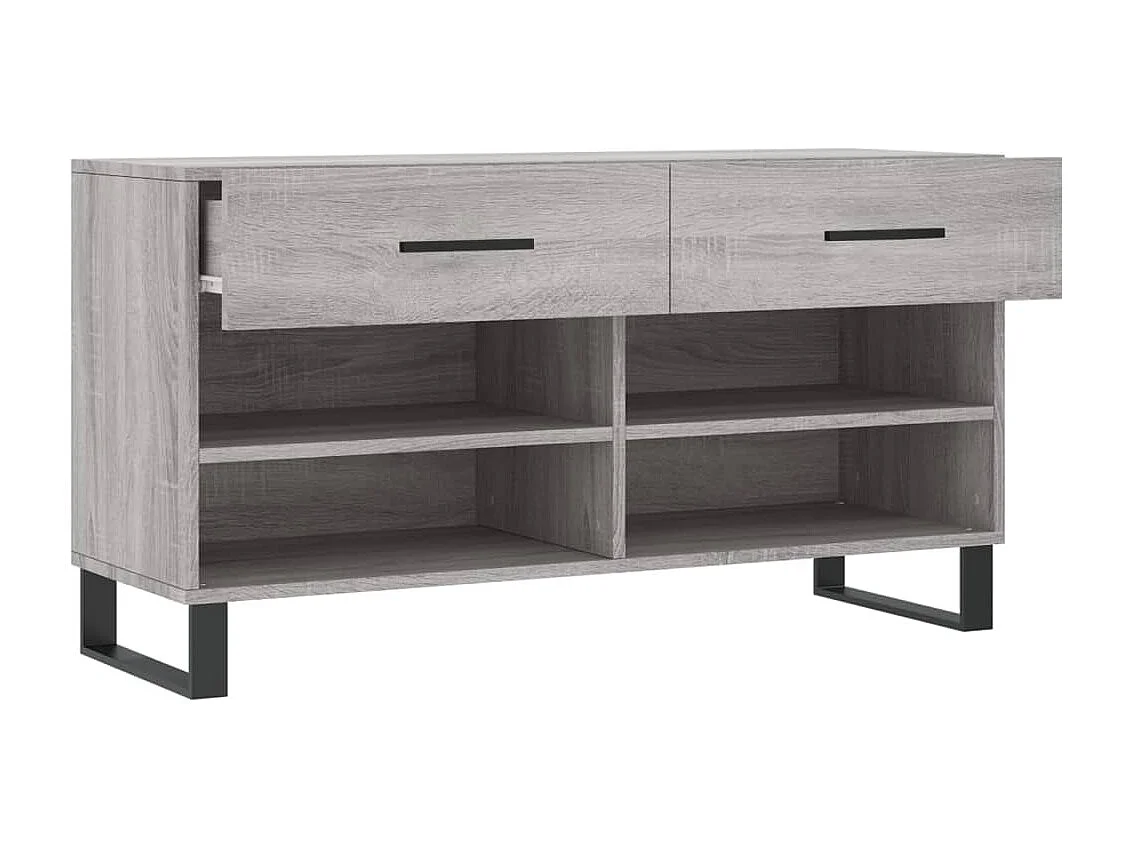 Banc à chaussures sonoma gris 102x35x55 bois d'ingénierie