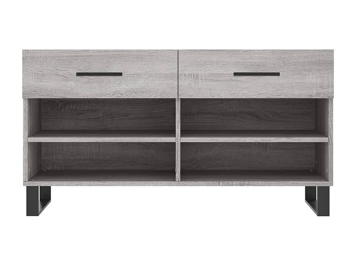 Banc à chaussures sonoma gris 102x35x55 bois d'ingénierie