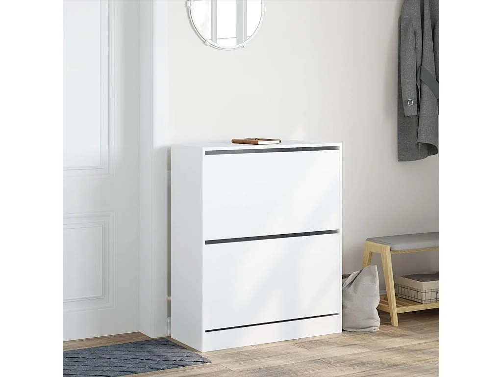 Armoire à chaussures blanc 80x34x96,5 bois d'ingénierie