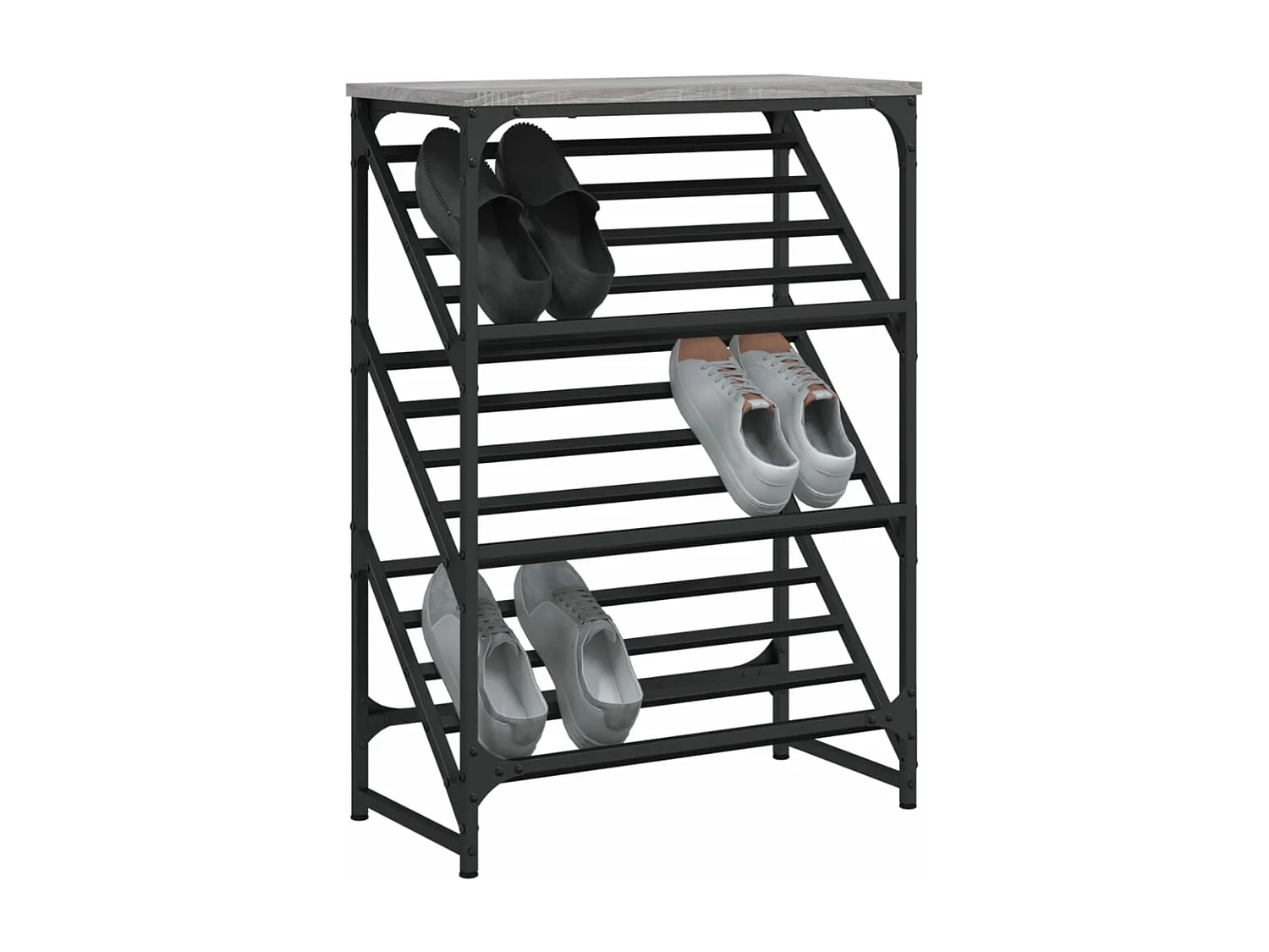 Étagère à chaussures sonoma gris 60x30x85 bois d'ingénierie