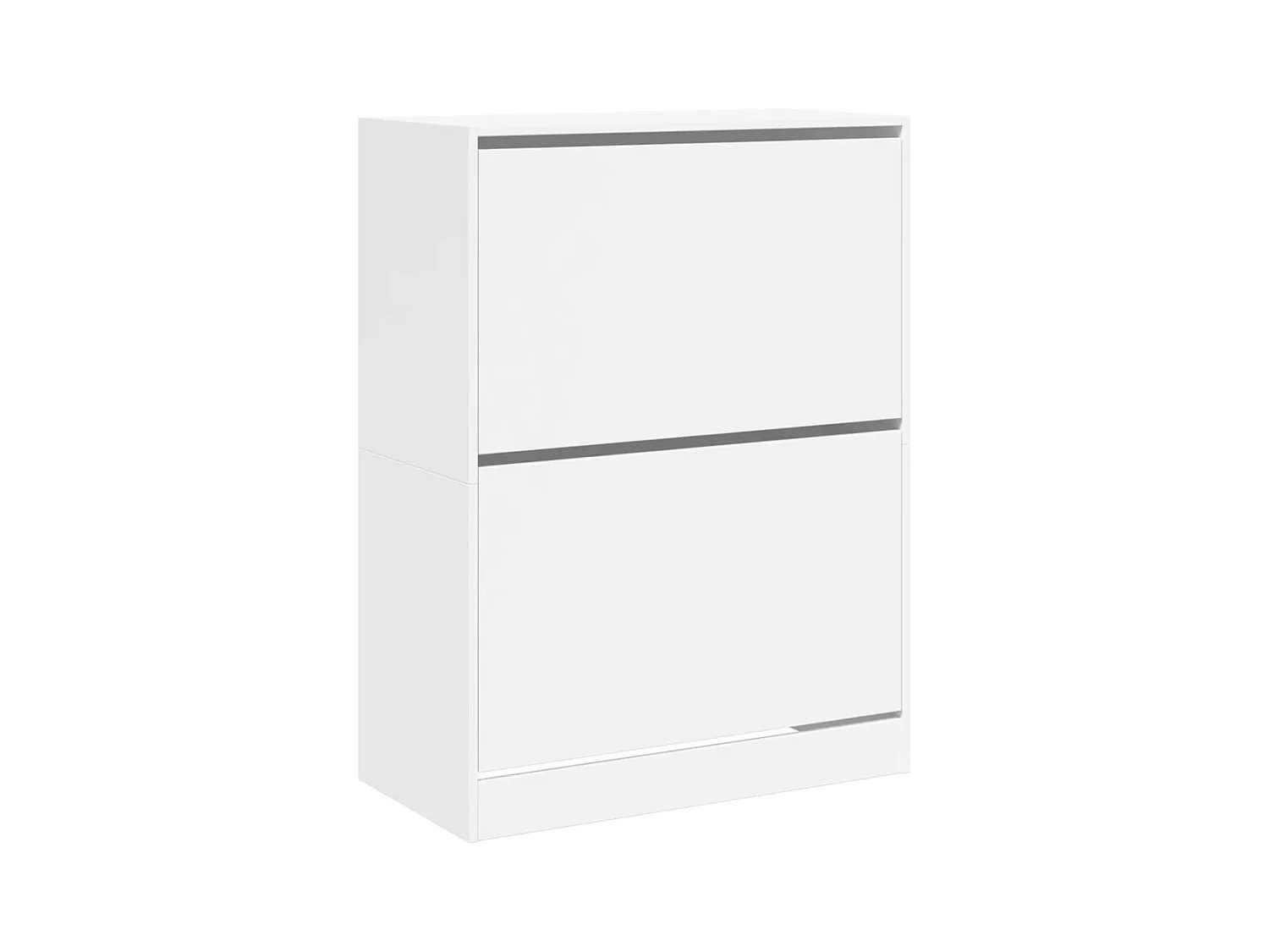 Armoire à chaussures 2 tiroirs rabattables blanc 80x42x108