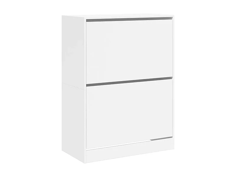 Armoire à chaussures 2 tiroirs rabattables blanc 80x42x108