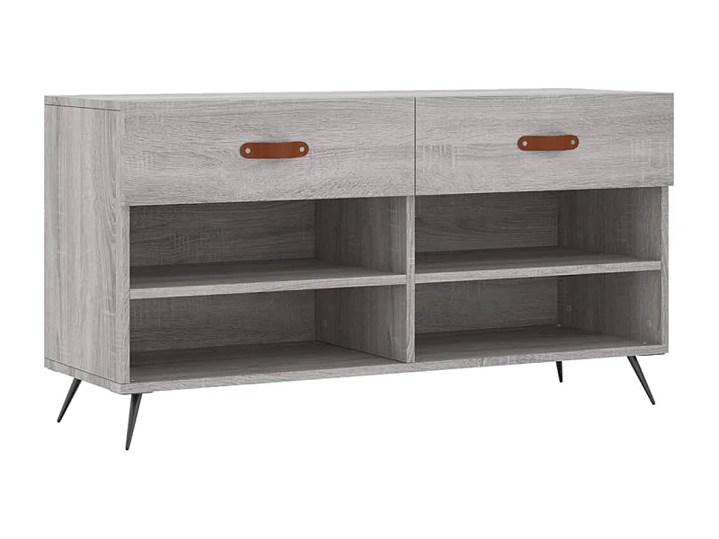 Banc à chaussures sonoma gris 102x35x55 bois d'ingénierie