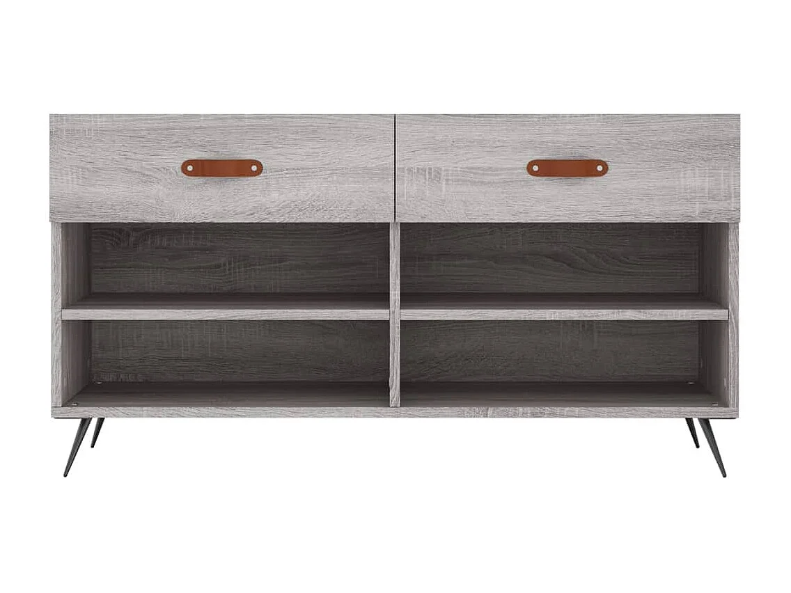 Banc à chaussures sonoma gris 102x35x55 bois d'ingénierie
