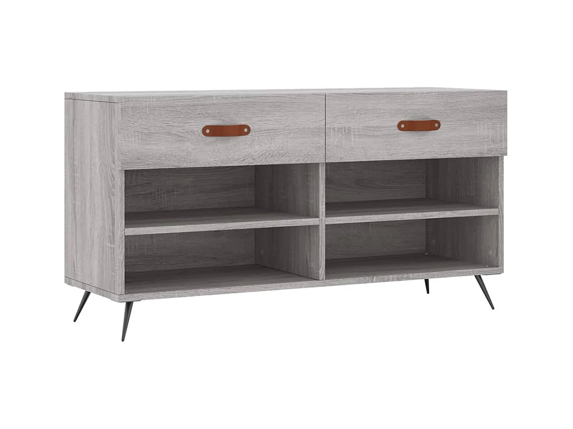 Banc à chaussures sonoma gris 102x35x55 bois d'ingénierie
