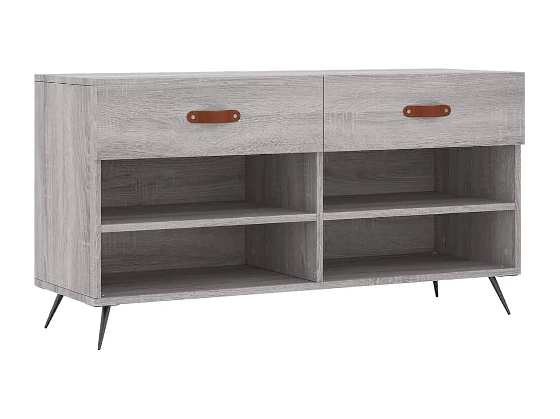 Banc à chaussures sonoma gris 102x35x55 bois d'ingénierie