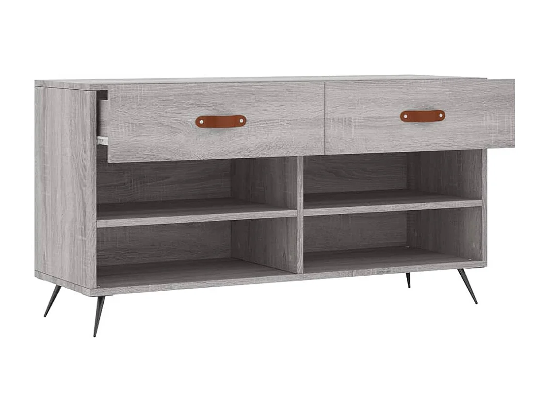 Banc à chaussures sonoma gris 102x35x55 bois d'ingénierie