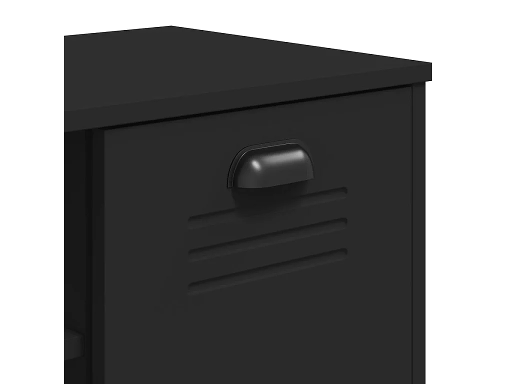 Banc à chaussures VIKEN noir 106x35x45 bois massif de pin