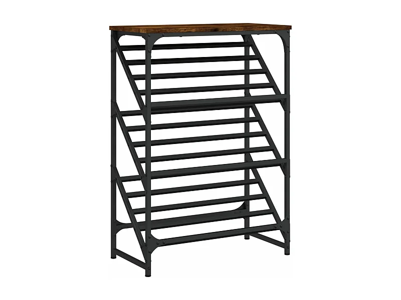 Étagère à chaussures chêne fumé 60x30x85 bois d'ingénierie