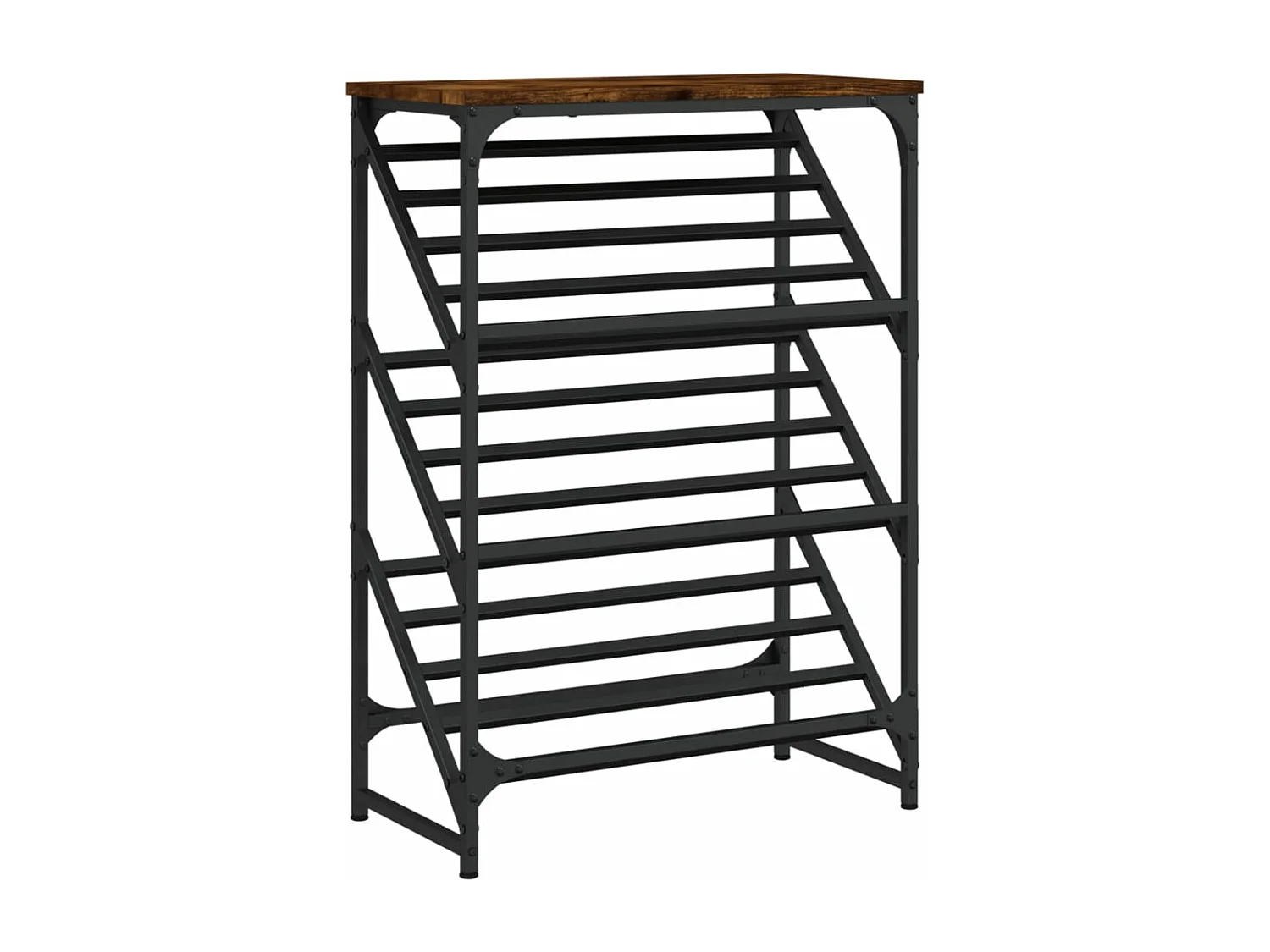 Étagère à chaussures chêne fumé 60x30x85 bois d'ingénierie