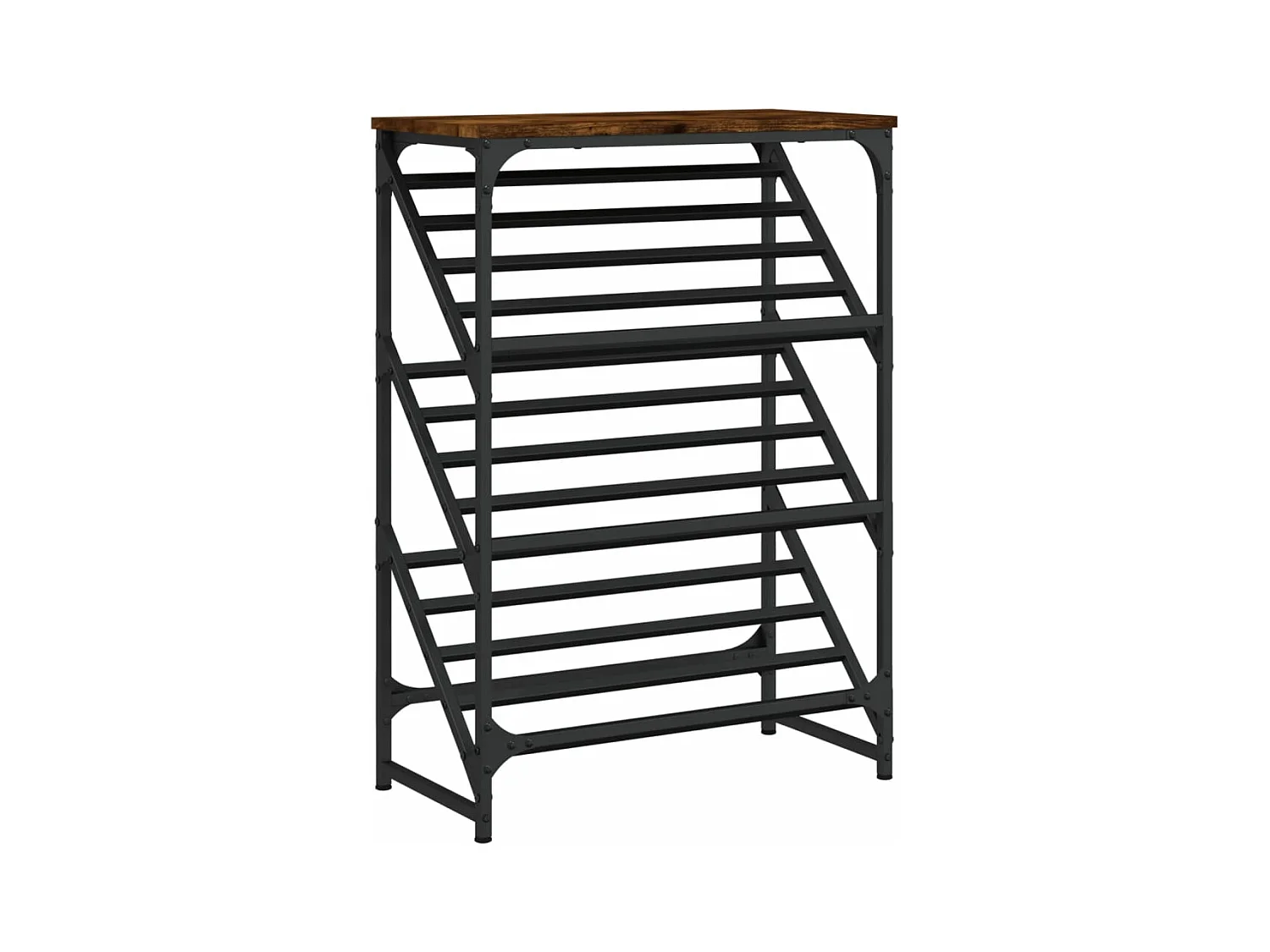 Étagère à chaussures chêne fumé 60x30x85 bois d'ingénierie