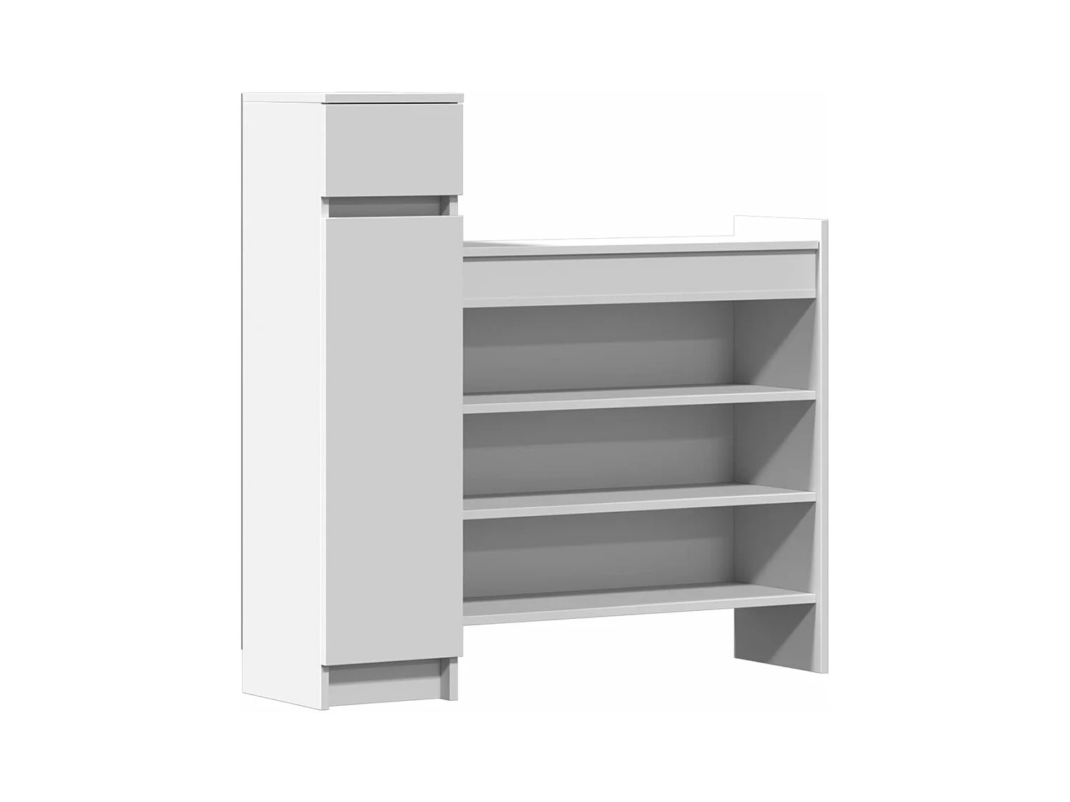 Armoire à chaussures blanc 100,5x28x100 bois d'ingénierie