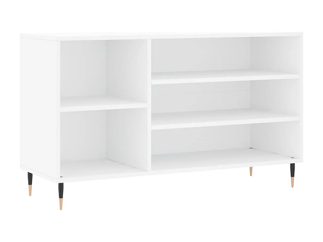 Armoire à chaussure Blanc brillant 102x36x60 Bois ingénierie