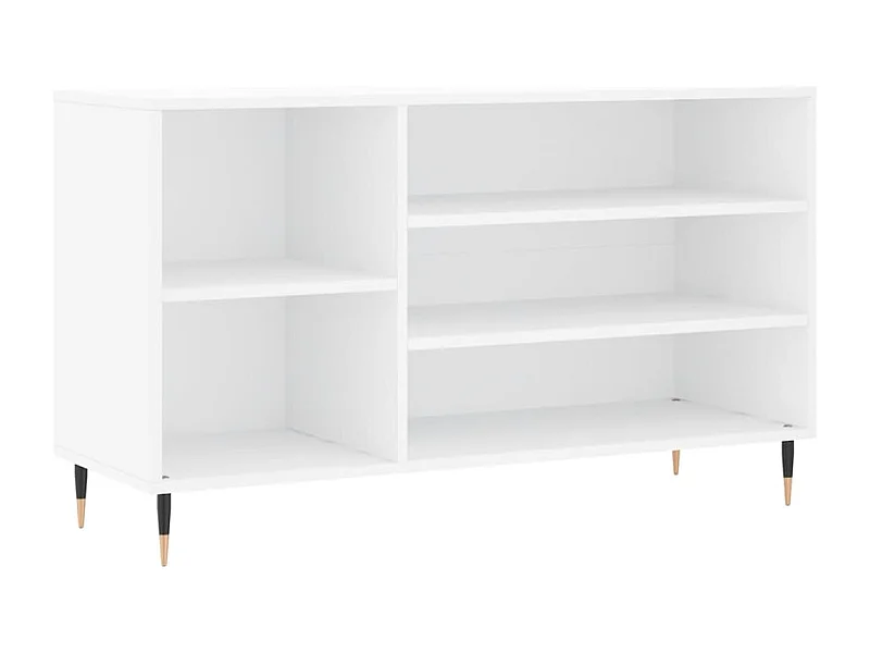 Armoire à chaussure Blanc brillant 102x36x60 Bois ingénierie