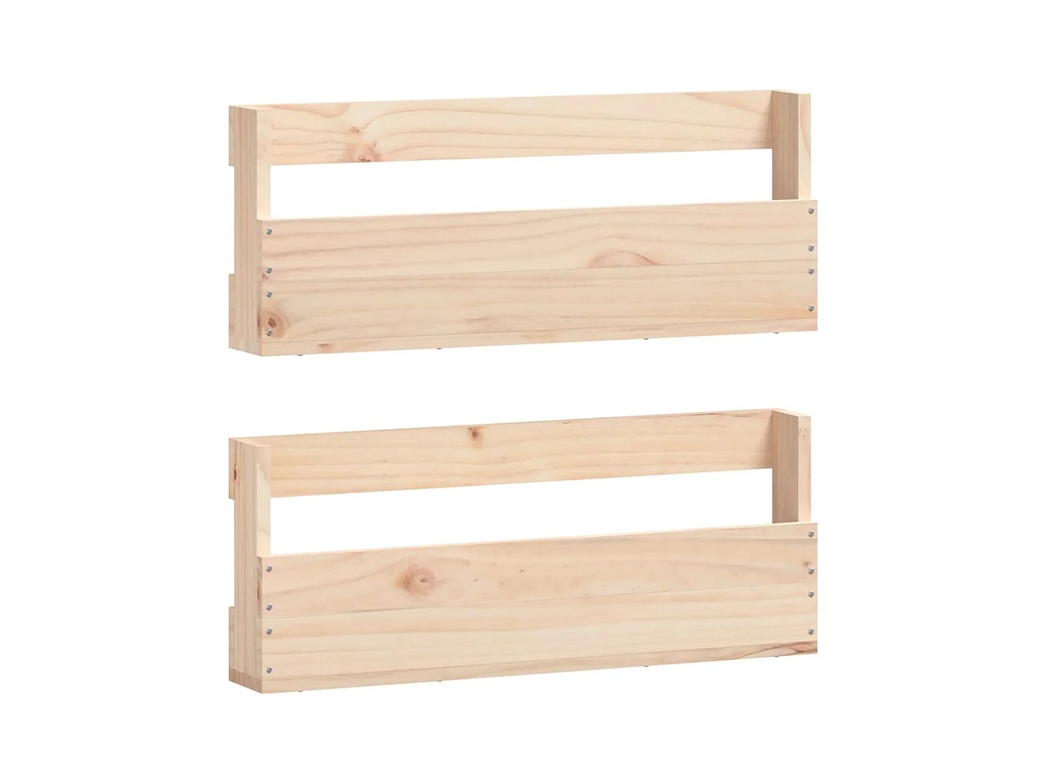 Étagères à chaussures murales 2 pcs 59x9x23 Pin massif