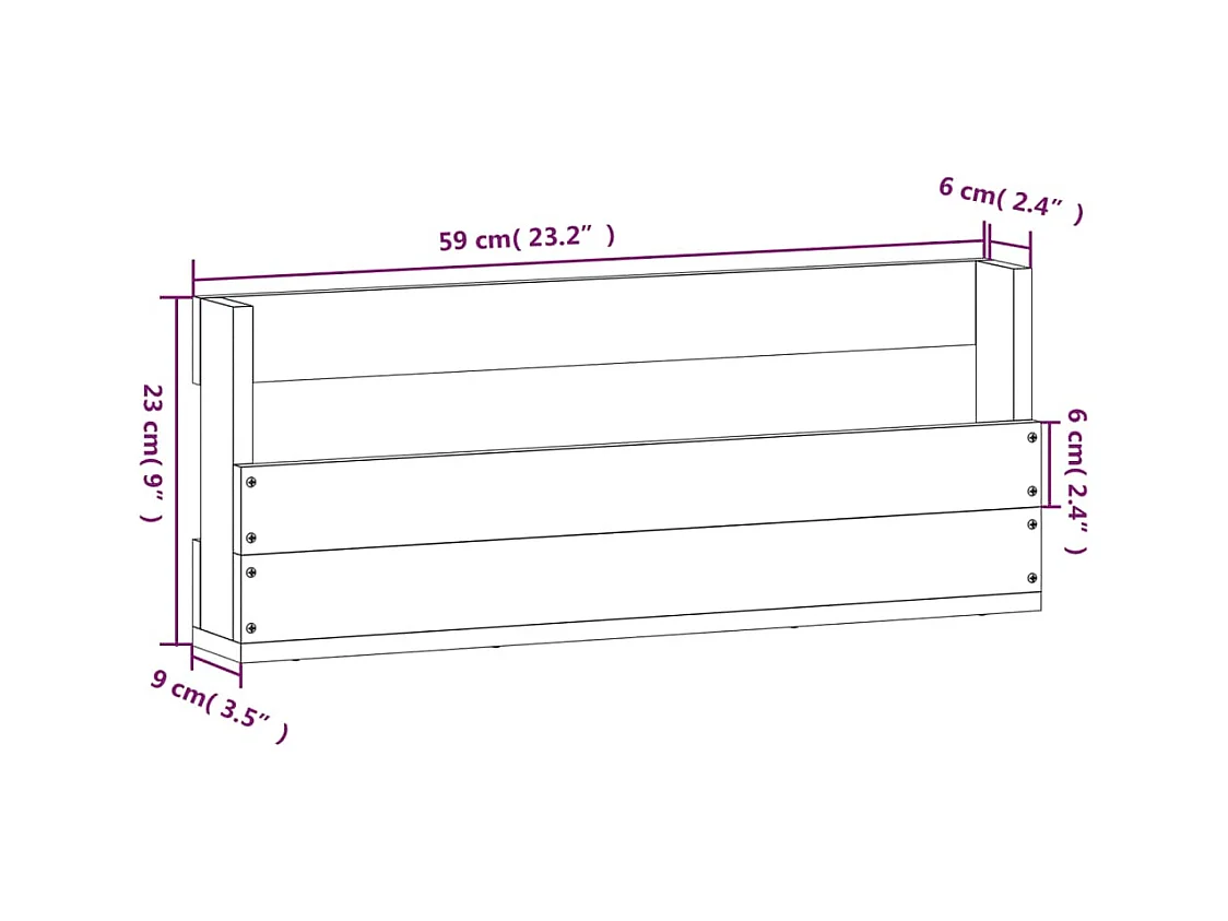 Étagères à chaussures murales 2 pcs 59x9x23 Pin massif