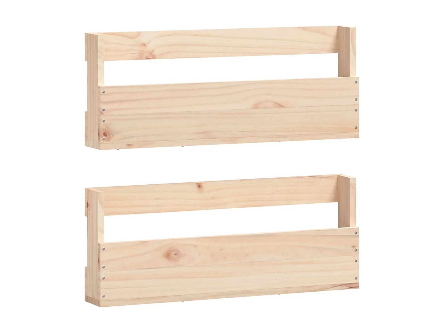 Étagères à chaussures murales 2 pcs 59x9x23 Pin massif