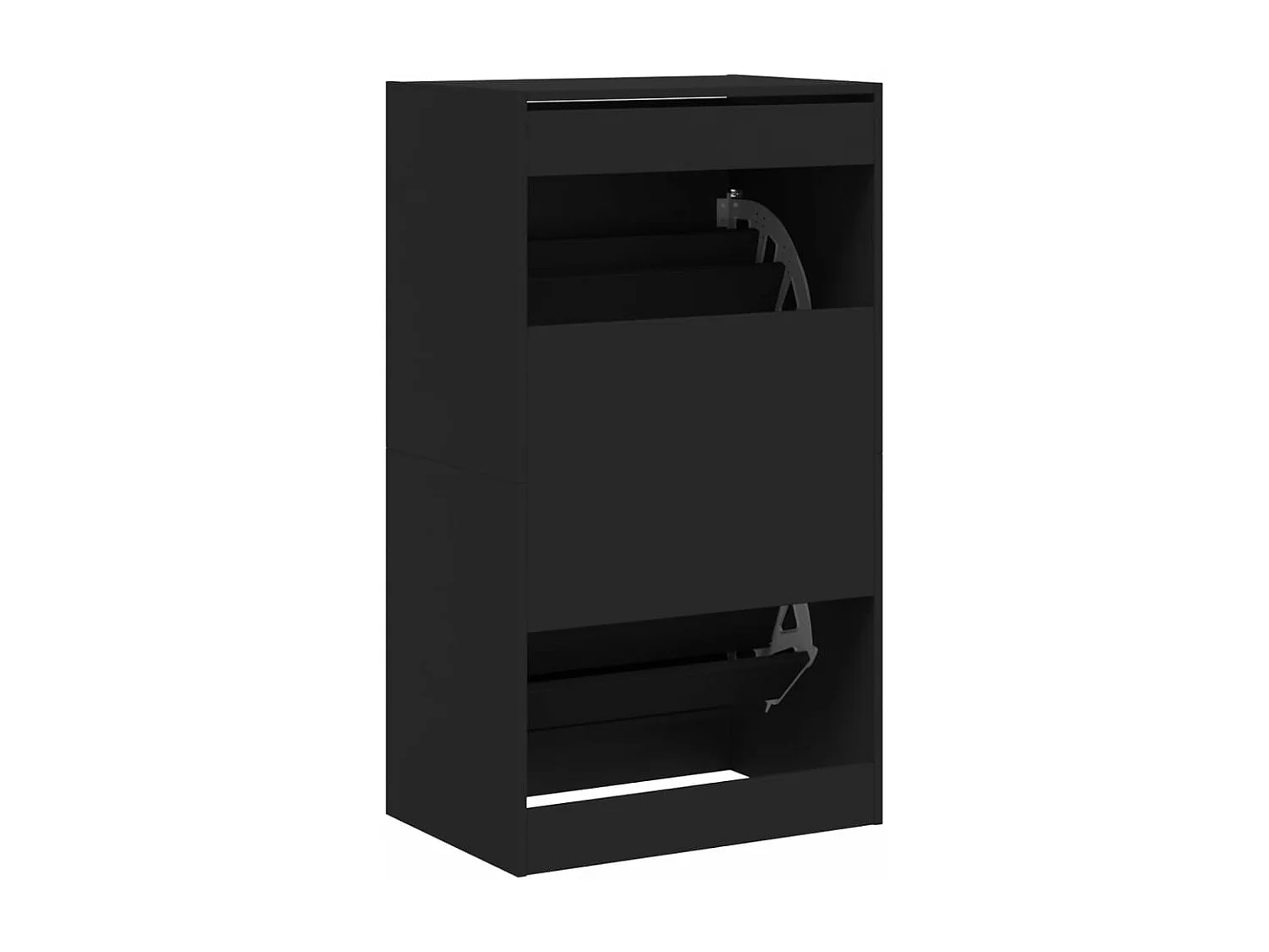 Armoire à chaussures 2 tiroirs rabattables noir 60x42x108