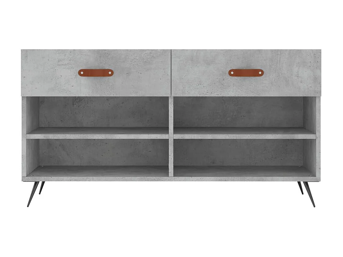 Banc à chaussures gris béton 102x35x55 bois d'ingénierie