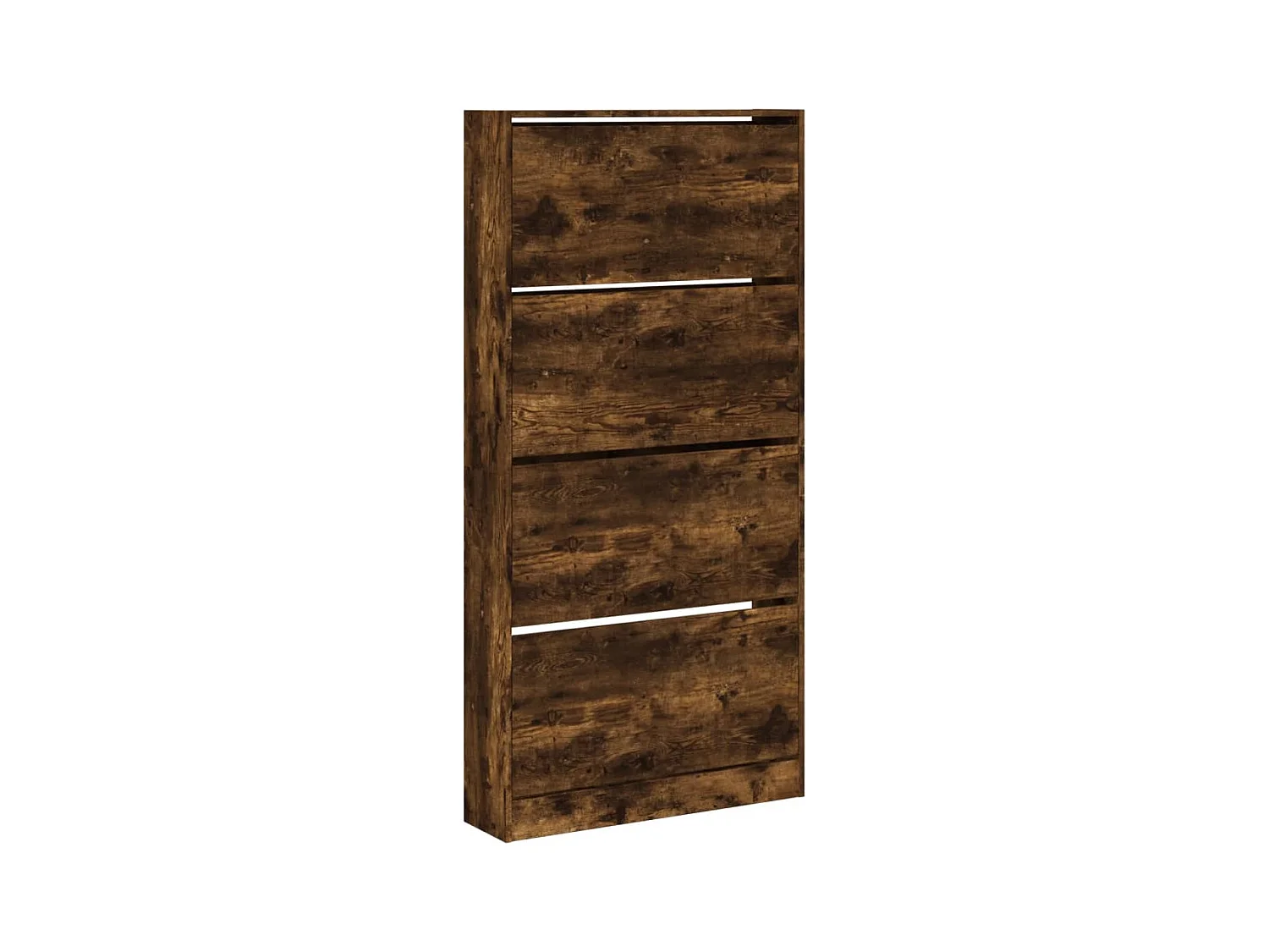 Armoire à chaussures 4 tiroirs rabattables chêne fumé