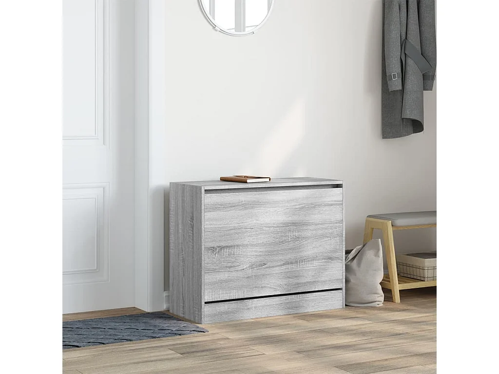 Armoire à chaussures sonoma gris 80x34x63 bois d'ingénierie