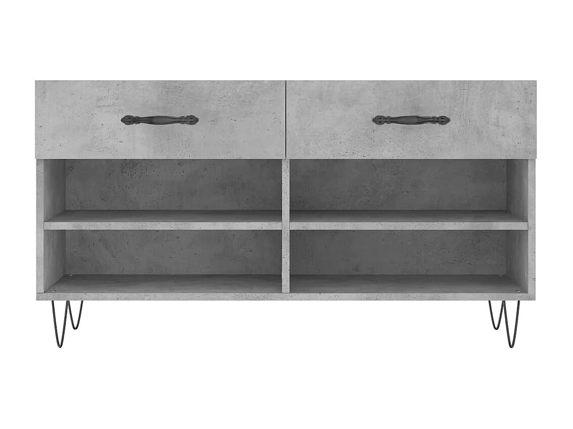 Banc à chaussures gris béton 102x35x55 bois d'ingénierie