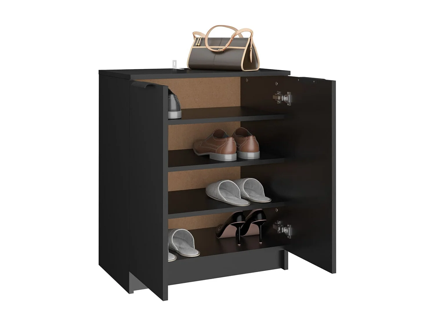 Armoire à chaussures Noir 59x35x70 bois d'ingénierie