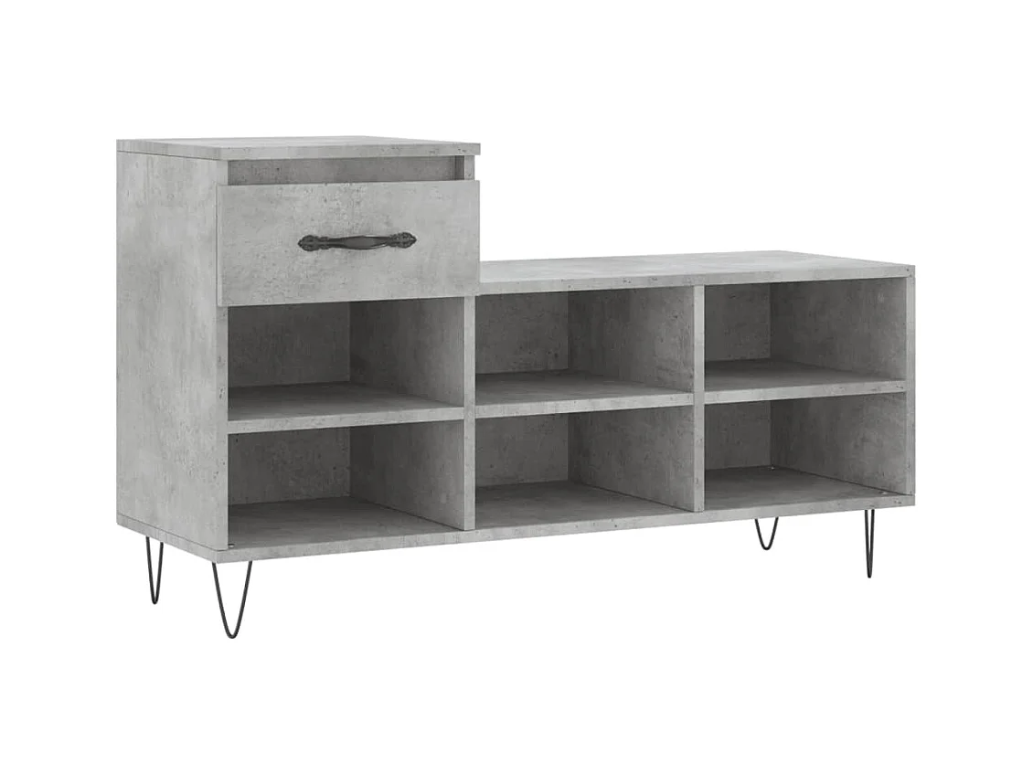 Armoire à chaussures Gris béton 102x36x60 Bois d'ingénierie