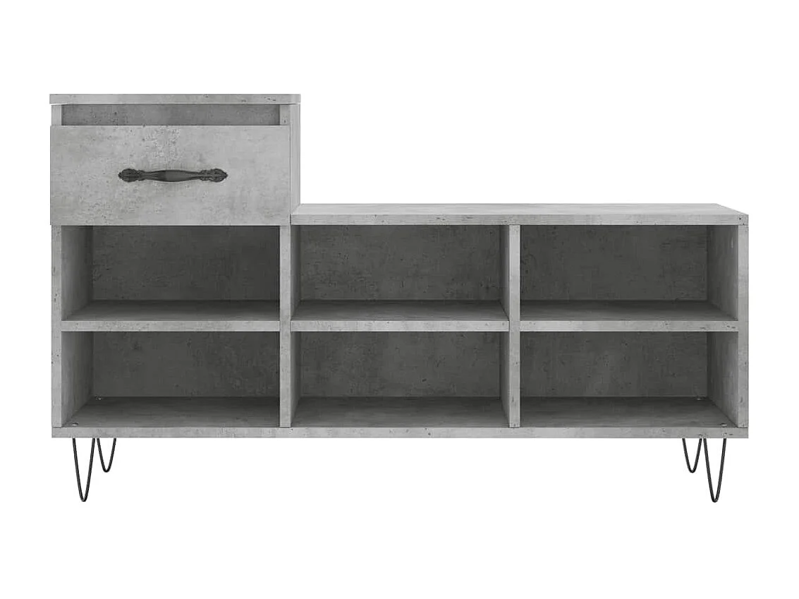 Armoire à chaussures Gris béton 102x36x60 Bois d'ingénierie
