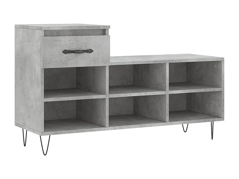 Armoire à chaussures Gris béton 102x36x60 Bois d'ingénierie