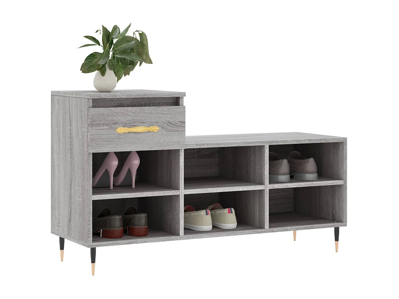 Armoire à chaussures Sonoma gris 102x36x60 Bois d'ingénierie