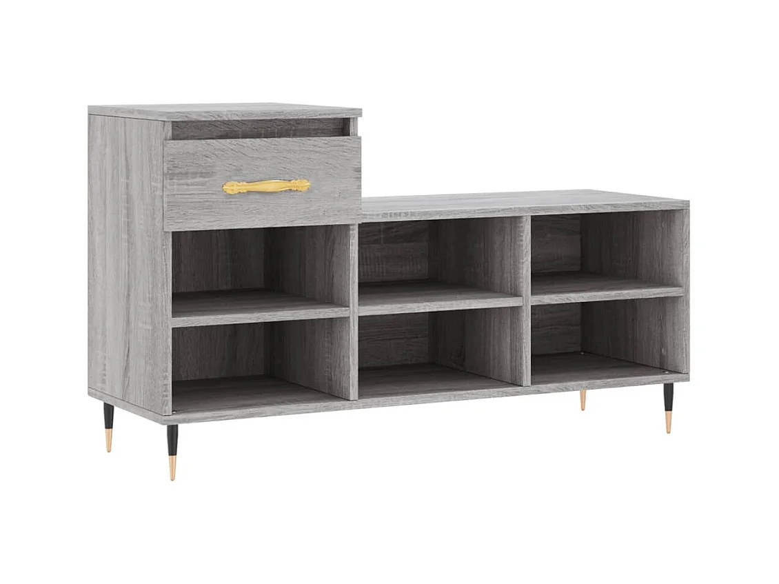 Armoire à chaussures Sonoma gris 102x36x60 Bois d'ingénierie