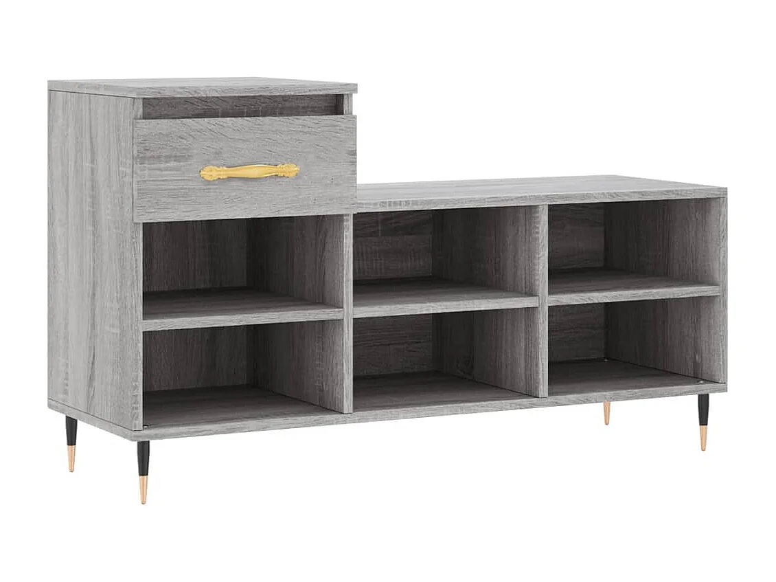 Armoire à chaussures Sonoma gris 102x36x60 Bois d'ingénierie