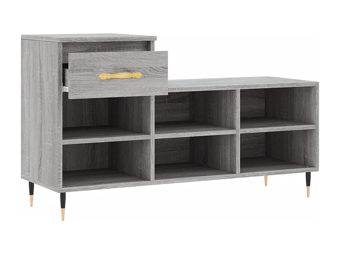 Armoire à chaussures Sonoma gris 102x36x60 Bois d'ingénierie