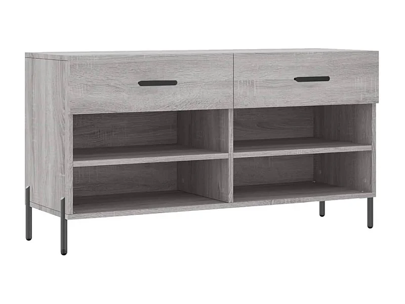 Banc à chaussures sonoma gris 102x35x55 bois d'ingénierie