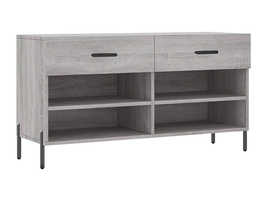 Banc à chaussures sonoma gris 102x35x55 bois d'ingénierie