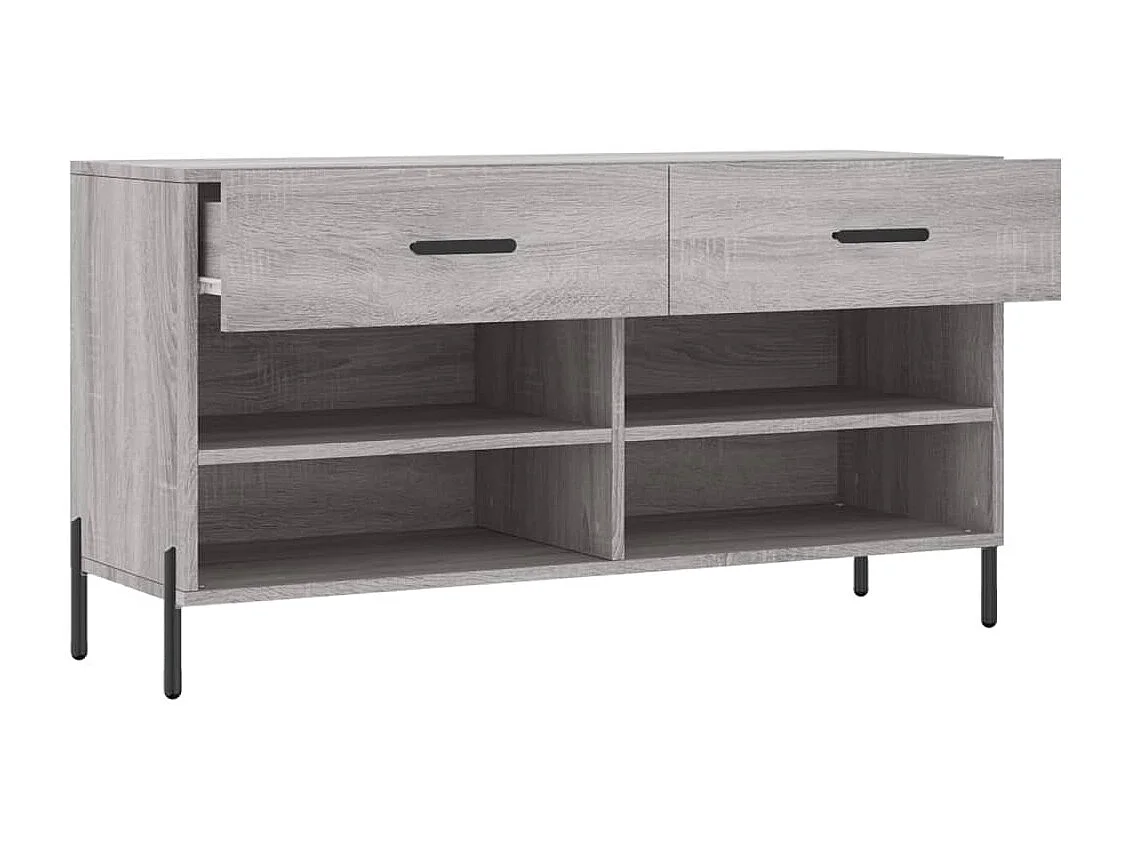 Banc à chaussures sonoma gris 102x35x55 bois d'ingénierie