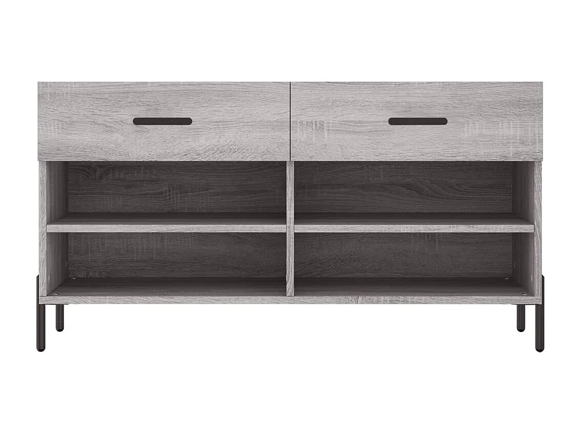 Banc à chaussures sonoma gris 102x35x55 bois d'ingénierie