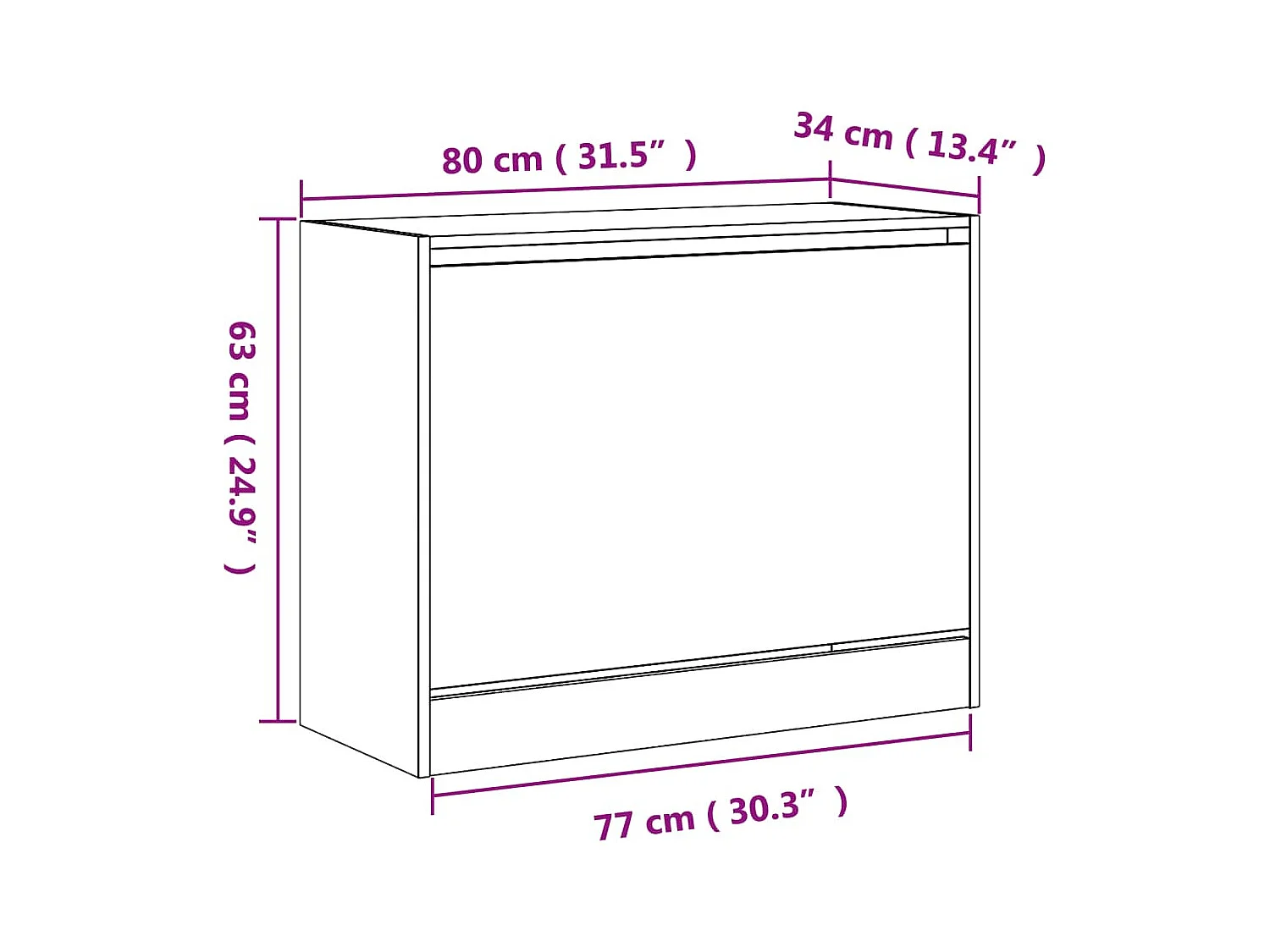 Armoire à chaussures gris béton 80x34x63 bois d'ingénierie