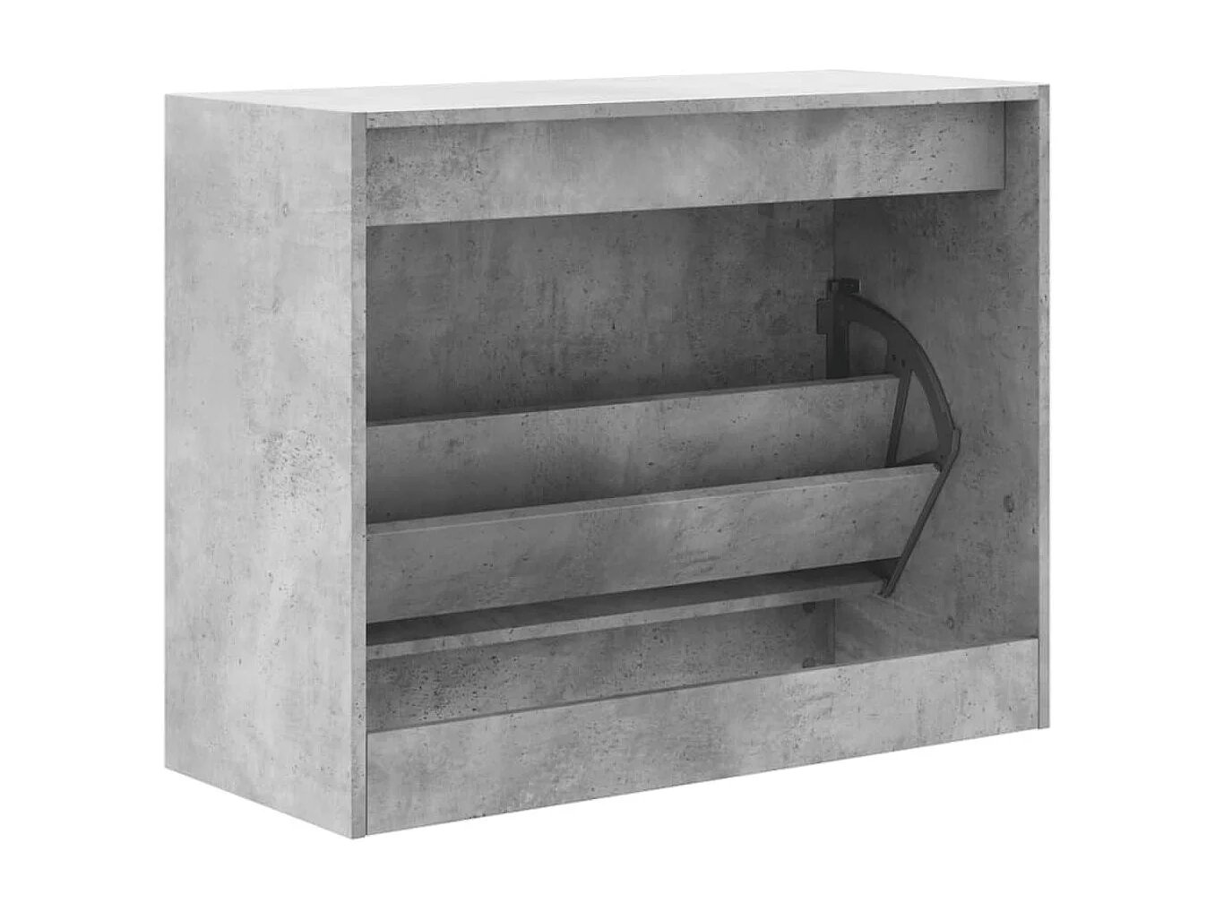 Armoire à chaussures gris béton 80x34x63 bois d'ingénierie