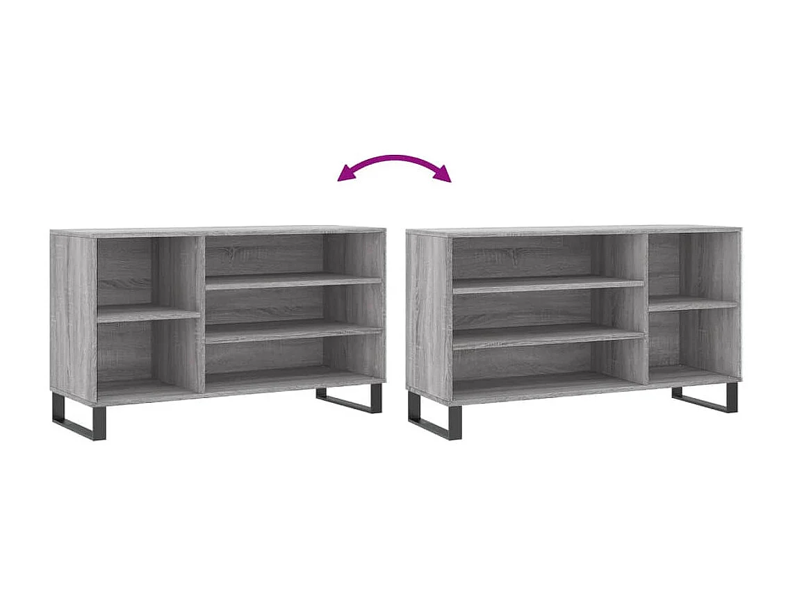 vidaXL Mueble zapatero madera contrachapada gris Sonoma 102x36x60 cm