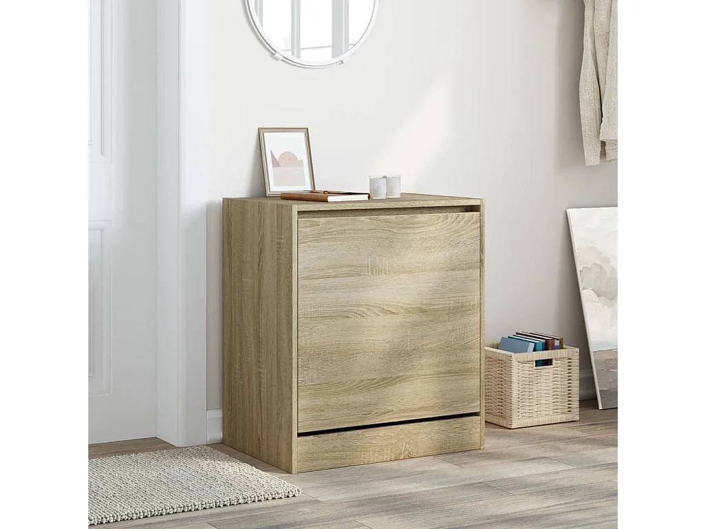 Armoire à chaussures chêne sonoma 60x42x69 bois d'ingénierie