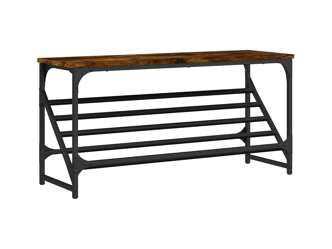 Étagère à chaussures chêne fumé 90x30x45 bois d'ingénierie