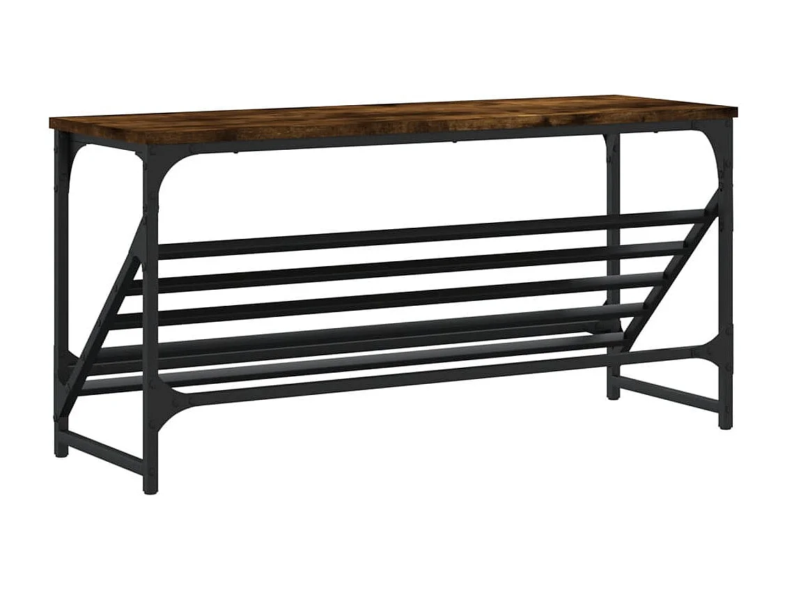 Étagère à chaussures chêne fumé 90x30x45 bois d'ingénierie