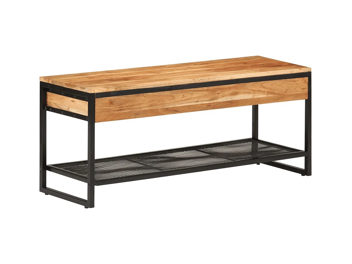 Banc à chaussures 110x35x45 bois massif d'acacia et fer
